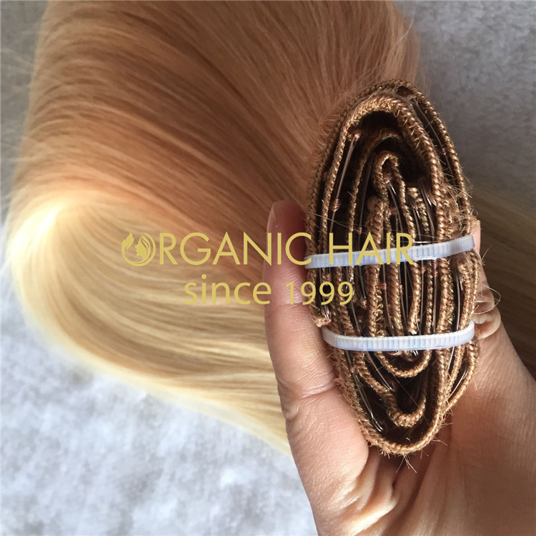 full cuticle remy hair ombre and blonde clip in hair extensions H126